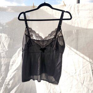 Black Satin Lace Cami